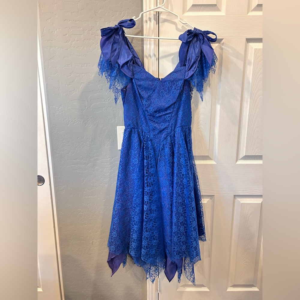 Vintage JCPenney 80s Prom Dress Royal Blue